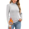 Aottori Maglia Termica Donna Collo Alto Grigio Chiaro L