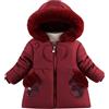 FEOYA Bambina Giubbotto Invernale Outwear Bimba Piumino Parka All'Aperto Bambine Cappotto Pelliccia Elegante Bambini Giubbotto Con Il Cappello Con Neve Escursionismo Sci 1-5 Anni