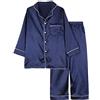 amropi Set Pigiama per Famiglia Abbigliamento Coordinato Set Pigiama da Seta Notte per Ragazzi Donna Blu,2-3 Anni