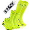 sesto senso 3 Paia di Calzini Sportivi MIX Giallo Neon - Corti alla Caviglia al Polpaccio e Lunghi a Compressione Multisport Unisex 43-47 Yellow