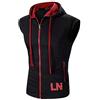 YCUEUST Felpa Uomo Senza Maniche con Cappuccio Canotte Sportive Bodybuilding Casual Contrasto Rosso M