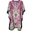 HCZ Abito estivo da donna, a maniche corte, taglia unica, realizzato in India, Rosa, Talla única Grande