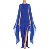 Cocila Vestito Lungo da Donna Abito da Donna Abito da con Spacco Irregolare a Vita Sottile Profonda Abito Lungo Abito da Festa di Solido Swing Vestito Anni 40 (Blue, XL)