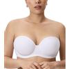 DELIMIRA Reggiseno Senza Spalline Push Up Bianco 3E