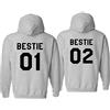 Sevpuikl Best Friends Felpe con Cappuccio per Due Ragazze Bestie 01 02 BFF Felpe con Cappuccio Sister Hoodie BFF Pullover Manica Lunga da Donna BFF Regali Nero Bianco Grigio 1PC