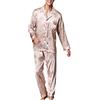 ZiXing Uomo Raso Pigiama Due Pezzi Camicia Pizzo Vestaglia di Raso Set Pantaloncini Cammello XX-Large
