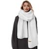 Boaisdus Sciarpe invernali a maglia grossa, da donna, spesse e calde, morbide e lunghe, per uomini e donne, bianco, 69×10in