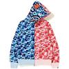 LIAOPUFUS Uomo 3D Stampato Shark Felpa con Cappuccio Hip Hop a Maniche Lunghe Zipper con Cerniera Mimetica Moda Street Wear(2XL,Rosa+Blu)