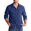 COOFANDY - Camicie a quadri da uomo, a maniche lunghe, in flanella, vestibilità normale, con bottoni, casual, a quadri, per esterni, Nero-blu., XL