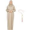 Modish Group Prien Modish Group Vestito Da Preghiera Per Donna Con Girls Musulmana Hijab Abito Lungo Abaya Vestiti Set Dubai Kaftan Con Muslim Tasbih (Visone, Standard)