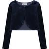 Bolerose Bolero Bambina Velluto Manica Lunga, Blu Notte, 13-14 Anni