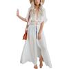 YOUKD Abito Floreale in Pizzo da Donna Caftano Sciolto Kimono Boho Roomy Spiaggia Bikini Coprire Abiti