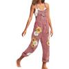 DOTBUY-SHOP Salopette Donna Baggy, Tuta in Denim Pantaloni a Gamba Larga con Tasche e Spalline Regolabili, Jumpsuit Oversize Casual per Tempo Libero (Rosa,XL)