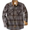 Dubinik® 6 oz Camicia Uomo Flanella Camicia Pile Cotone Western Cowboy Bottone di Perla Manica Lunga Pesante Quadri Vintage Grigio Chiaro E Giallo XL