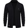 Caxndycing Cardigan da uomo senza bottoni, in cotone di alta qualità, lavorato a maglia, aperto, per le mezze stagioni, slim fit, con tasche laterali, open front, leggero, per il lavoro e il tempo