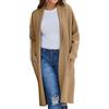 Generisch Cappotto lungo in lana tinta unita, alla moda, sottile, per donna e inverno, casual, maglione rosso con scollo a V