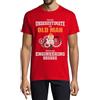 Atspauda Never Underestimate an Old Man with an Engineering Degree T-shirt girocollo da uomo in cotone rosso