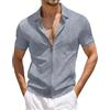 EODJXIO Maglia Uomo Casual con Cerniera a Maniche Corte in Tessuto Jacquard Leggero e Traspirante per Comodo Elegante Magliette Cotone Maglie Basket Camicie Jeans Slim Fit