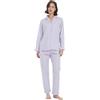 kolipajam Pigiama 100% Cotone Per Le Donne A Maniche Lunghe PJS Set Accogliente Button Down Sleepwear Fidanzato Loungewear S-3XL, Striscia multipla, X-Large