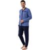 Viterbo Biancheria Pigiama Uomo Caldo Cotone Interlock MII2498 Abbottonato con Bottoni Manica Lunga Autunno Inverno (Royal/Blu Medio, M)