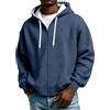 generic Felpa con cappuccio da uomo leggera a tinta unita con zip intera, taglie grandi e alte con tasche, felpa con cappuccio da uomo con zip intera, Marina Militare, 4XL