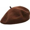 Melegari Berretto Basco Donna | 100% Lana | Margie Beret | Made in EU (IT, Testo, Taglia Unica, Marrone 014)