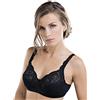 Spiman la tua nuova femminilità Reggiseno Non Imbottito Senza Ferretto Coppa B Reggipetto in Cotone con Abbondante Pizzo Fino a Taglia 7° Bianco Nero Made in Italy (Nero, 3°)