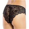 Generico 6 slip donna brasiliana jadea in cotone elasticizzato con pizzo art.1627 colore Nero Taglia 4