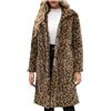 NZYIHAO Cappotto in pelliccia sintetica da donna, elegante motivo leopardato, in pelliccia, morbido, invernale, lungo, in pelliccia sintetica, a maniche lunghe, per le mezze stagioni, spessa, calda, in