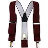 TigerTie - Bretelle unisex a Y con 3 clip molto robuste, in tinta unita, lavorazione di alta qualità, larghezza 35 mm