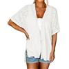 Generisch Elegante cardigan a maniche corte, a maniche corte, con apertura frontale, casual, casual, casual, cardigan estivo leggero da donna, bianco, L