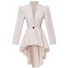 Generisch Steampunk giacca vittoriana da donna cappotto medievale vintage gotico frack a maniche lunghe smoking camicia con volant orlo irregolare medievale costume blazer con scollo a V, beige., XS