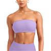 ZAAYO - Reggiseno a fascia senza spalline da donna, bustier senza ferretto, top a tubino senza spalline, senza cuciture, con strisce in silicone antiscivolo, viola chiaro, S