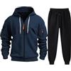 Generisch - Tuta imbottita da uomo e da inverno con cerniera, personalità, tuta casual in stile western con cinturino in pelle di agnello, h, XL