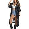 YouKD Cardigan da donna in pizzo trasparente abito Boho lungo kimono spiaggia costume da bagno coprire abiti, B nero, Taglia unica
