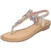 KBOPLEMQ Sandali estivi da donna stile Boho con cristalli, sandali ortopedici romani con zeppa, eleganti sandali estivi con tacco, grandi taglie, sandali romani comodi per ragazze, scarpe da spiaggia, 42 EU