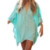 YOUKD Abito da donna in pizzo floreale caftano boho spazioso kimono spiaggia bikini copre abiti, H verde., Taglia unica
