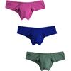 UNEITIES Slip da uomo in micro modal a vita bassa, mezza copertura posteriore, setosa al tatto, sexy, mutande sfacciate, confezione da 3, Verde/Blu scuro/Rosa Rosso, X-Large