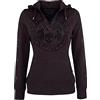 Rock Rebel by EMP Donna Felpa con Cappuccio Rosso Scuro con Rivetti