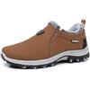 lozssnigzi Scarpe Uomo Senza Lacci Invernali, Senza Lacci Pianta Larga Loafer e Mocassini Scarpe da Camminata Escursionismo Trekking Antiscivolo Casual in pelle Slip-on Sneakers