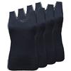 Fontana Calze Fontana Intimo,4 Canotte Donna Spalla Larga con Pizzo 100% Cotone (Nero, 7 XXL IT Donna)
