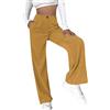 nicticsi Pantaloni Larghi di Velluto a Coste Pantaloni Casuali da Donna Vita Alta Dritti Pantaloni Casual Ragazza Moda Velluto retrò Pants