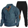 Meaunzyl Set Di Tuta Da Uomo Felpa Uomo Senza Cappuccio Due Pezzi Felpa a Maniche Lunghe E Pantaloni Da Jogging Suit Felpata Moda Tute Da Ginnastica Uomo Invernale Tuta Abbigliamento Sportiva Tuta Completa