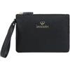 Braccialini Milly Pochette in materiale simil pelle di colore platino, dal design essenziale e raffinato. Chiusura con zip dorata con laccetto laterale e logo frontale. Compatta e leggera,