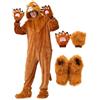 KUKIKUKI Leone Costume Adulto Animale OnePiece Unisex Leone Pigiama Halloween Party Onesie Cosplay Vestirsi Tuta per Uomini Donne (IT, Testo, XL, Regular, Regular, MarroneGiallo)
