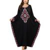 YouKD - Abito estivo in cotone ricamato floreale, caftano ampio bohémien, copricostume per spiaggia, bikini, vestito plus size da donna, Viola, Taglia unica