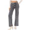 Nina Carter P123 Jeans da donna Bootcut a vita alta, jeans stretch, Grigio (P123-17), M szczupły