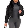 Vagbalena Piumino Corto Trapuntato da Donna Piumino Corto a Bolle Manica Lunga Moda Invernale Piumino Casual Spesso con Cerniera Intera (Nero,M)