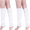 CHENGZI 2 paia di calze da donna a maglia per gambe, invernali e calde, per accessori per feste, bianco, Etichettalia unica