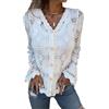 Generic Maglione da Donna con Scollo a V e Bottoni, Manica a Campana, Top a Manica Lunga con Scollo a V e Bottoni Ricamati, Cardigan Lavorato a Maglia con Maniche a Campana
